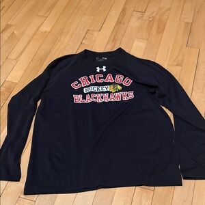 Under Armour Black Chicago Blackhawks Long Sleeve Crew